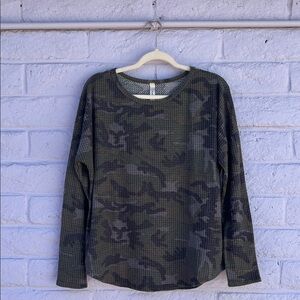 Twenty Ten Camouflage Waffle Knit Long Sleeve Tee